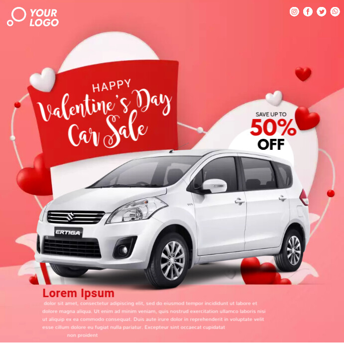 Promo Vehicles Valentines Car Sale Template | PosterMyWall
