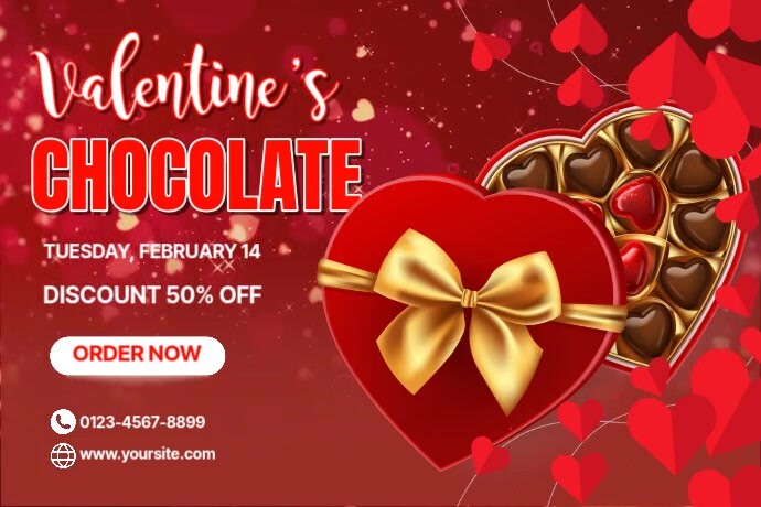 Valentines Chocolate Flyer Ads Template | PosterMyWall