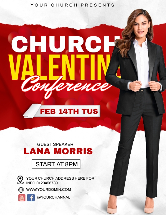 Valentines church flyer Template PosterMyWall