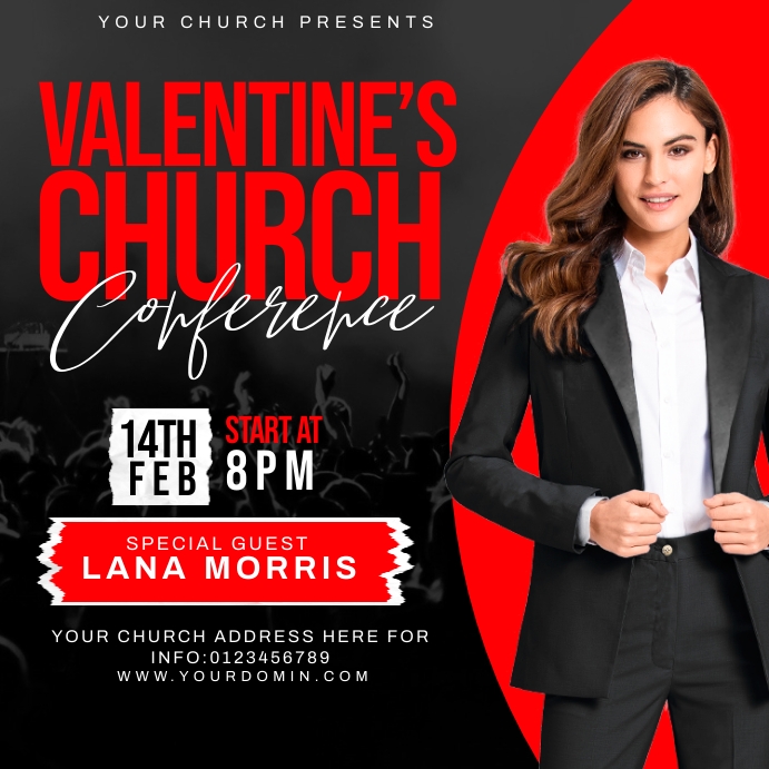 Valentines church flyer Template PosterMyWall
