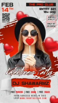 Valentines Club Party Template Historia de Instagram