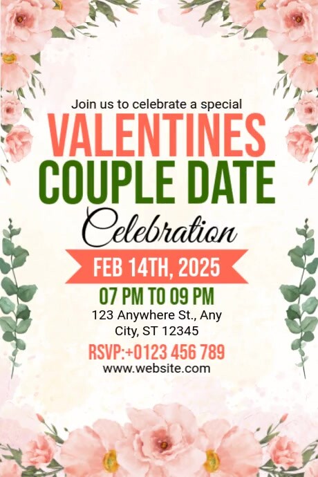 Valentines Couple Date Template | PosterMyWall