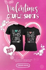 Valentines Couple Shirt Affiche template