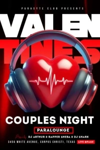 Valentines Couples Night Party Poster template