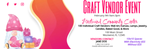 Valentines Craft Vendor Event Twitter Banner template