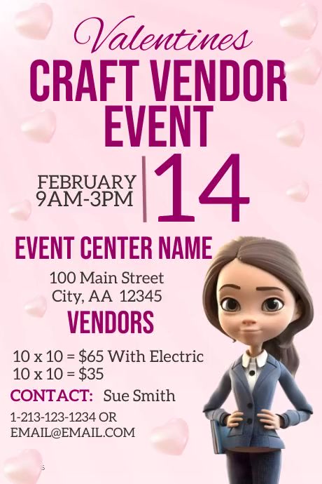 valentines craft vendor event template postermywall vendor event flyer