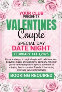 Valentines Date Night Poster template