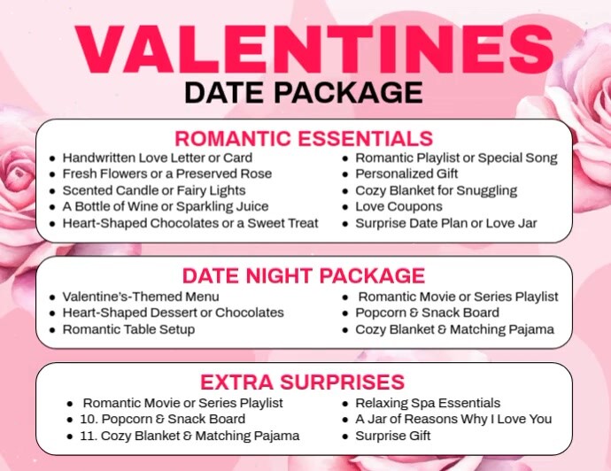Plantilla de Valentines Date Package | PosterMyWall