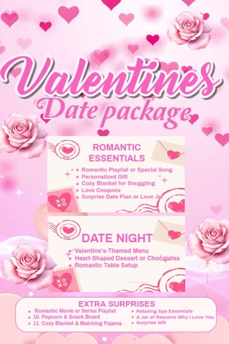 Valentines Date Package Poster template