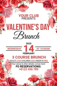Valentines Day Brunch Poster template
