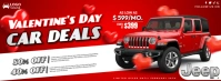 Valentines Day Car Sale Banner Facebook Cover Photo template