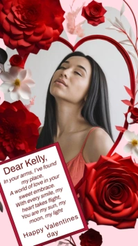 Valentines day card with picture Digitale display (9:16) template