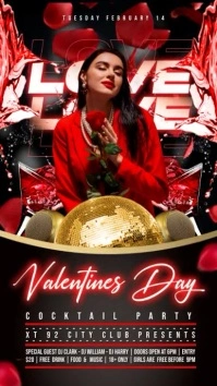 Valentines day cocktail party Digital Display (9:16) template