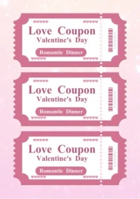 Valentines Day Coupon A4 template