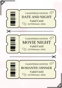 Valentines Day Coupon A4 template