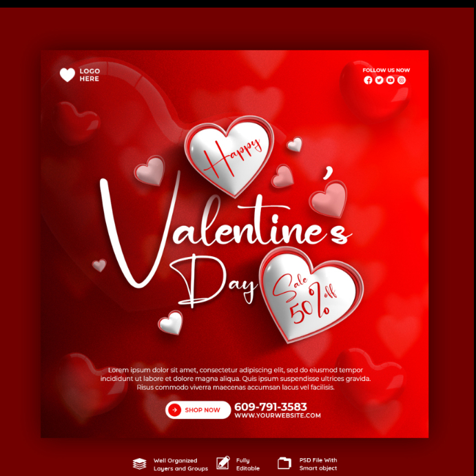 Valentines day Template | PosterMyWall