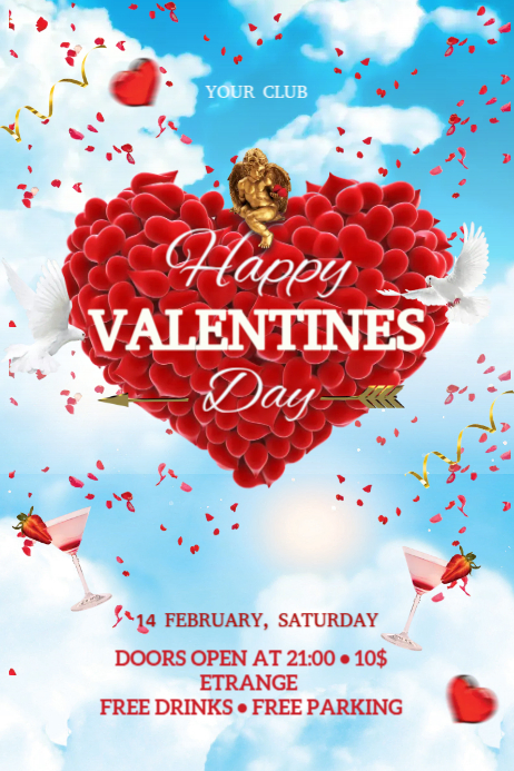 Valentines Day Banner 4 x 6 fod template
