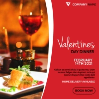 valentines day dinner advertisement Publicação no Instagram template