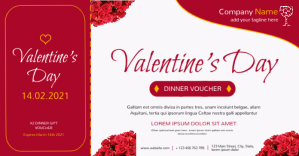 Branco Valentine's Day Dinner Voucher Facebook Shared Image Template