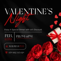 Valentines day dinner night advertisement Pos Instagram template
