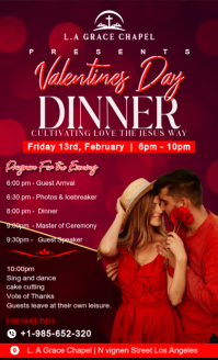 Valentines Day Dinner Program Flyer US na Legal template