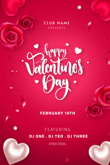 valentines day event Poster template