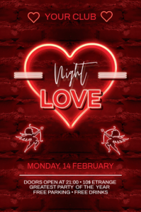 Valentines Day Flyer Banner 4 × 6 Fuß template