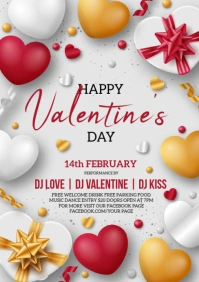 valentines day flyer A5 template