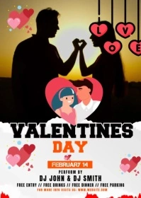 Valentines day Flyer A6 template