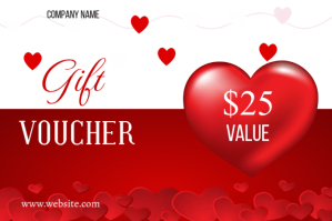 Valentines Day Gift Voucher Etykieta template
