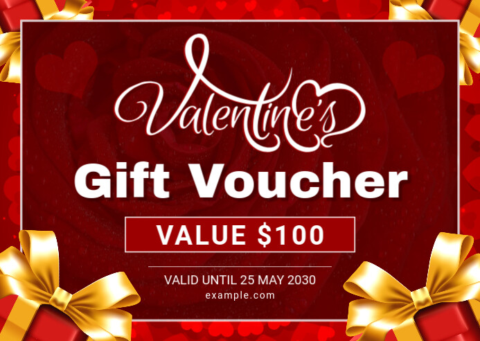 Valentines Day Gift Voucher Postal template
