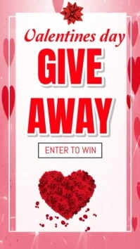 Valentines day giveaway contest design WhatsApp Status template