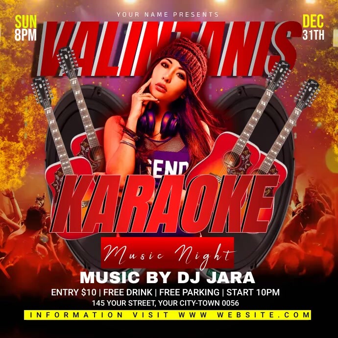 Valentines day karaoke party flyer Template PosterMyWall