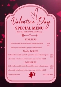 Valentines Day Menu Ads A4 template