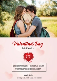 Valentines Day Mini Session A6 template