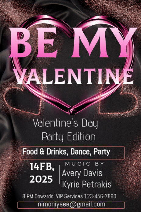 valentines day party addition ,Be my valentine 海报 template