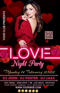 VALENTINES DAY PARTY Meia página larga template