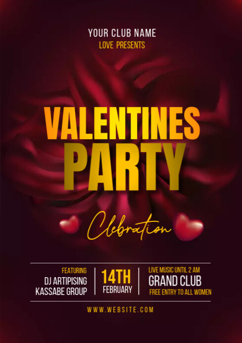 Valentines day party A4 template