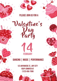valentines day party A5 template