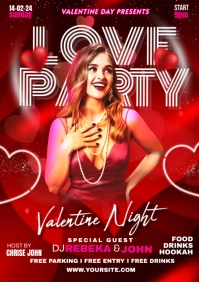 Valentines Day Party Flyer A2 template