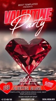 valentines day party night instagram story ad template