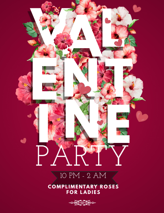 Valentines Day Party Flyer Template