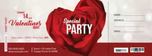 Valentines Day Party Ticket Facebook-coverfoto template