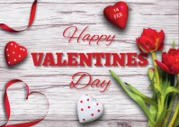 Valentines Day Postcard Postkarte template