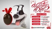 Valentines Day Promo Vídeo de portada de Facebook (16:9) template