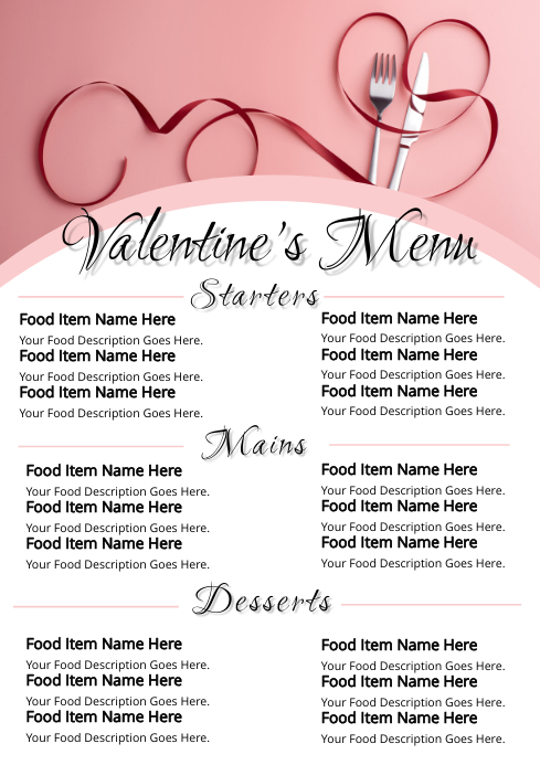 Valentine's Day Menu Template from d1csarkz8obe9u.cloudfront.net