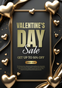 Valentines day Sale A6 template