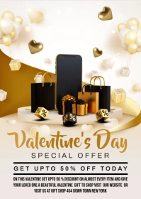 Valentines day sale A6 template