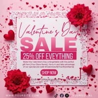 valentines day sale flyer, love flyer Post Instagram template