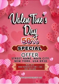 valentines day special discount A4 template